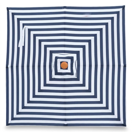 Replacement Canopy for 2m Aluminium Umbrella - Navy and White Stripe — front view