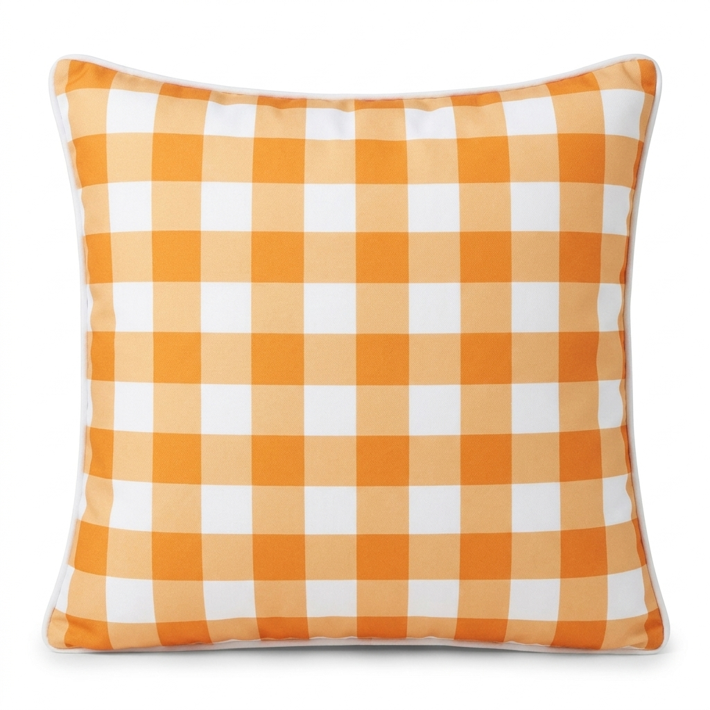 Mango Gingham Outdoor Cushion 45x45cm — front view