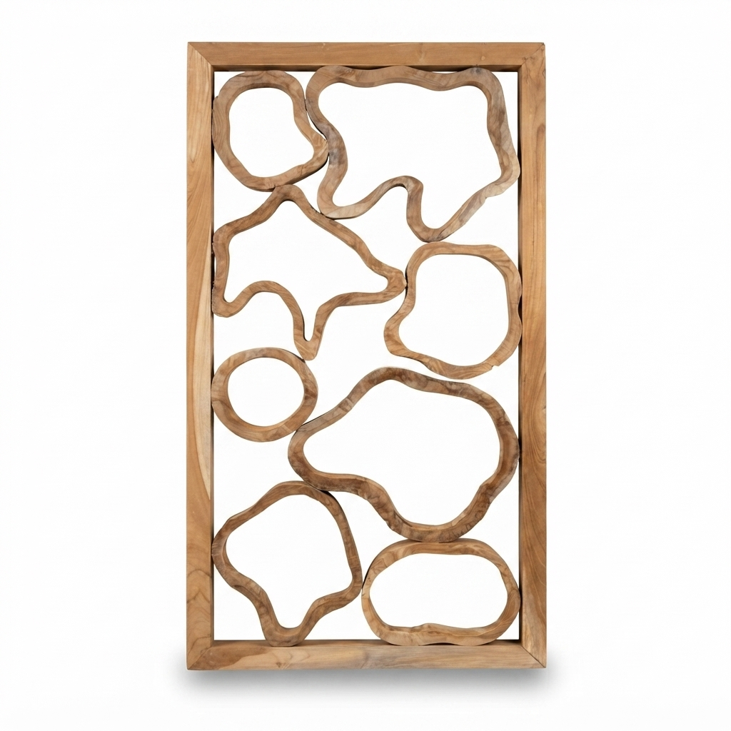Teak Wall Art - Jeli — front view