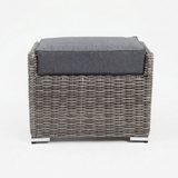 Amani Footstool - Grey Storm — front view
