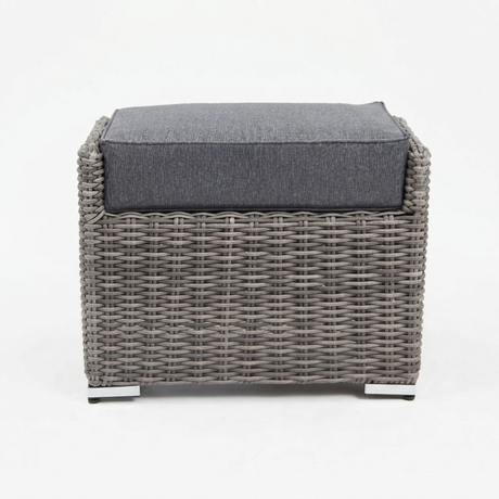 Amani Footstool - Grey Storm — front view