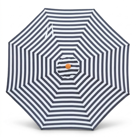 Replacement Canopy for 3m Aluminium Umbrella - Black and White Stripe — front view