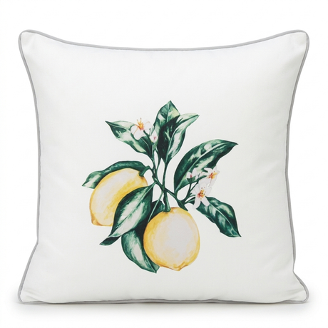 Citrus White 45x45cm Outdoor Cushion — front view