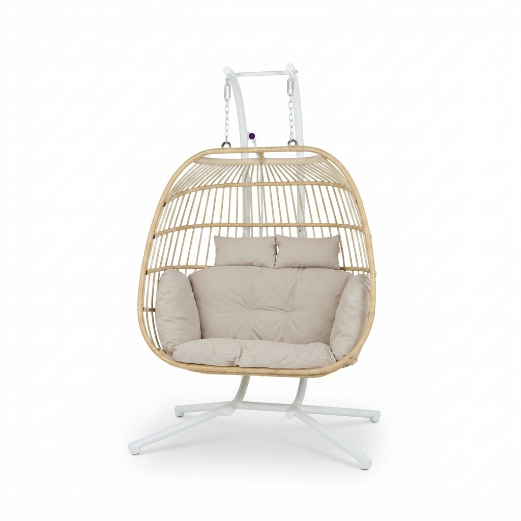 Snug Steel Hanging Chair - Natural — front view