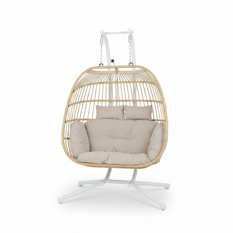 Snug Steel Hanging Chair - Natural — front view