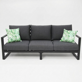 Dallas 3-Seater Lounge - Black — front view
