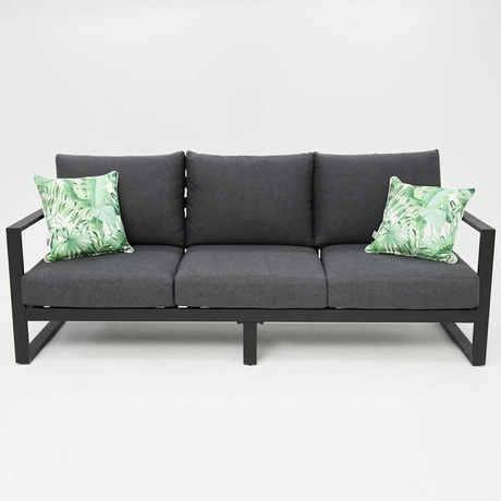 Dallas 3-Seater Lounge - Black — front view