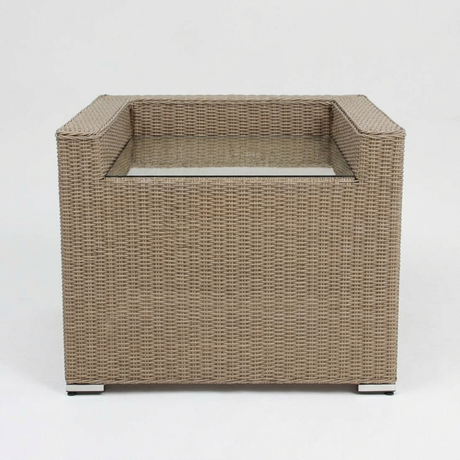 Amani Corner Table - Driftwood — front view