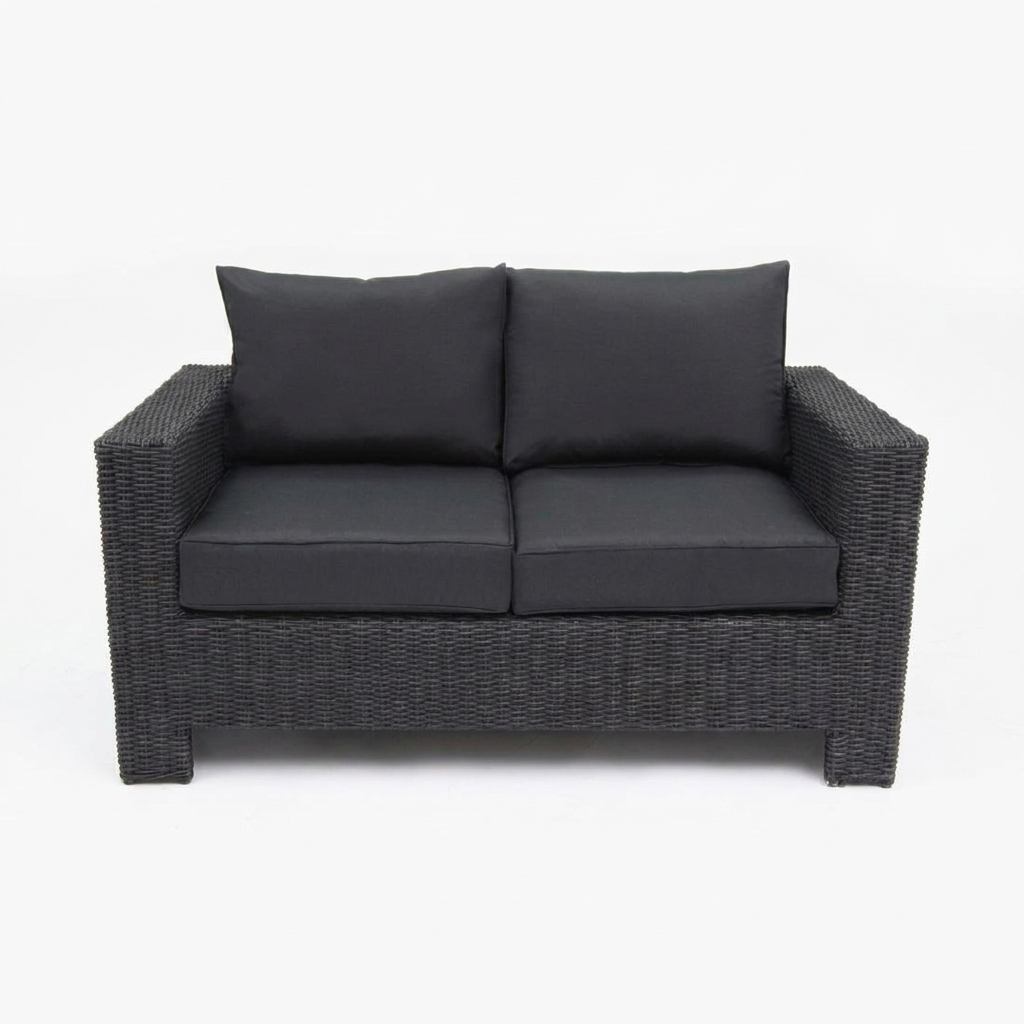 Banksia 2 Seat Sofa - Black Charcoal — front view