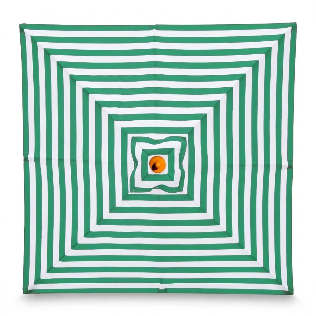 Replacement Canopy for 2m Aluminium Umbrella - Green and White Stripe — front view