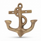 Anchor Brass Wall Hook (11 x 11cm) — front view
