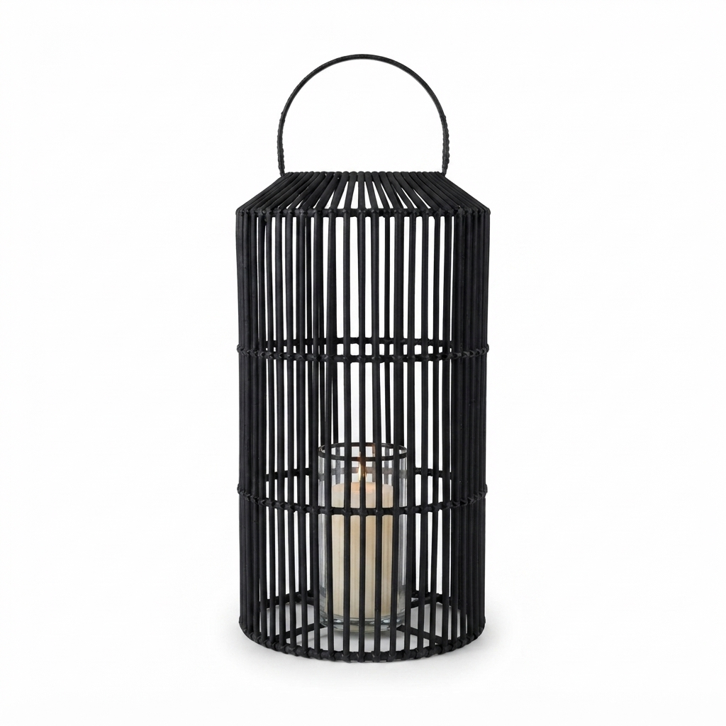 Toby Cylinder Lantern Black Medium — front view