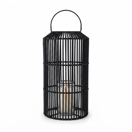 Toby Cylinder Lantern Black Medium — front view