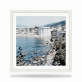 White Riviera in Open Grain White Frame Print 84cm x 118cm — front view