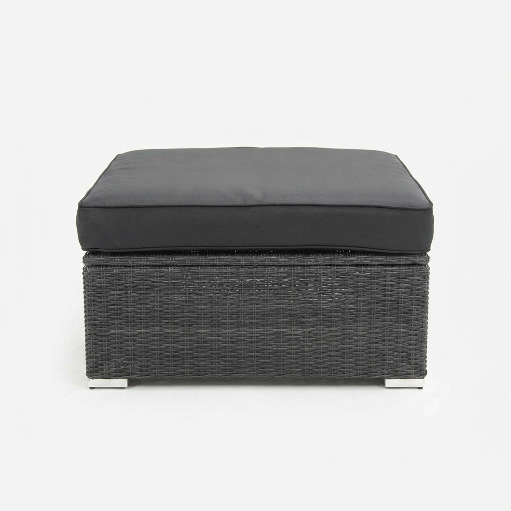Amani Small Storage Black Char Ottoman — front view