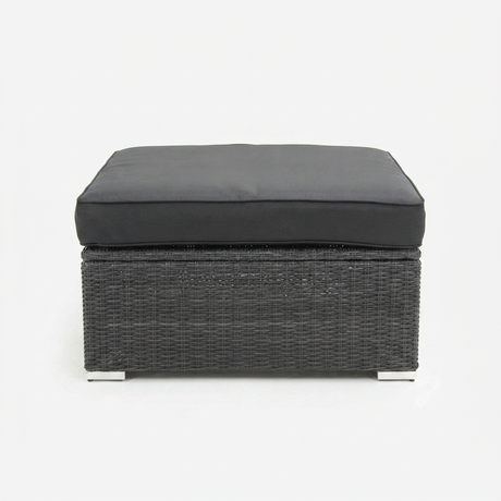 Amani Small Storage Black Char Ottoman — front view