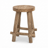 Bali Teak Stool — front view
