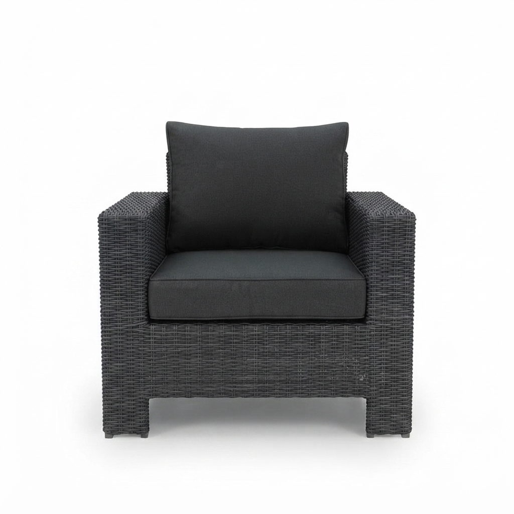 Banksia Armchair - Black Charcoal — front view