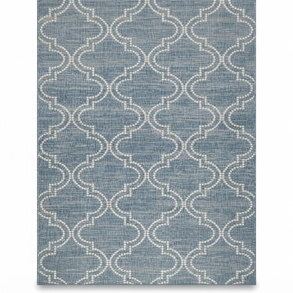Jinju Blue Trellis Polypropylene - Outdoor Rug — front view