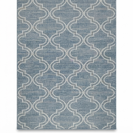 Jinju Blue Trellis Polypropylene - Outdoor Rug — front view