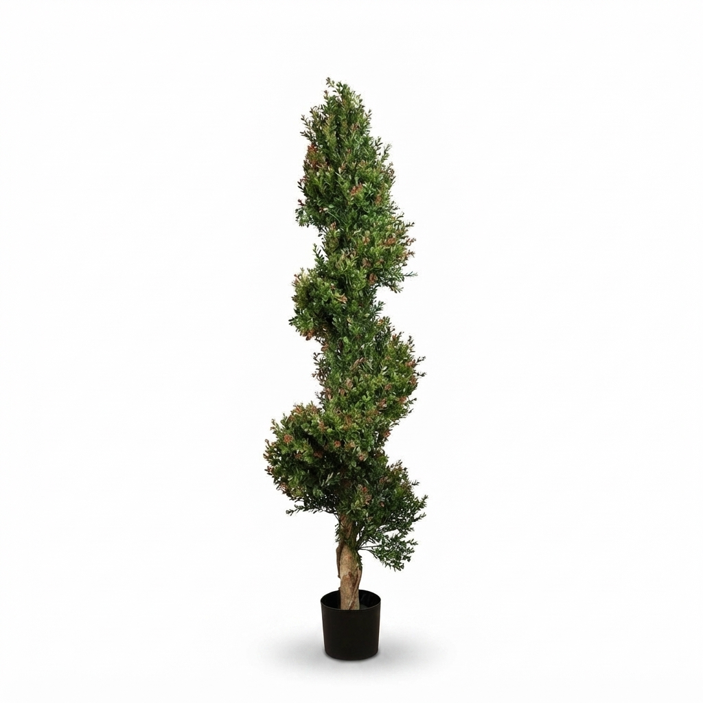 Red Day Leaf Spiral - Artificial Plant (1.4m) — front view