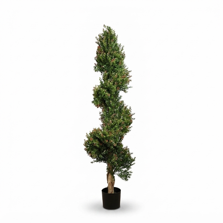 Red Day Leaf Spiral - Artificial Plant (1.4m) — front view