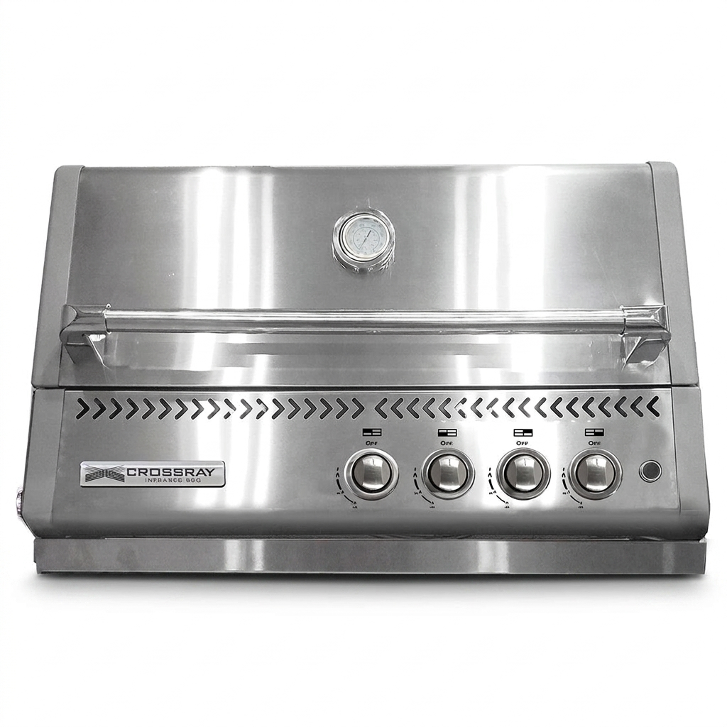 Crossray Xplor 4 Burner Stainless Steel In-Built Barbecue TCX4FL — front view