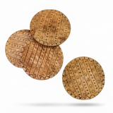 Set/4 MWood Coasters — front view