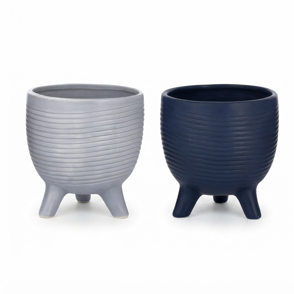 Ceramic Footed Pot - Verge — front view