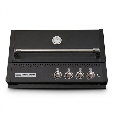 Crossray Xplor 4 Burner In-Built BBQ TCX4FL-B - Black — front view