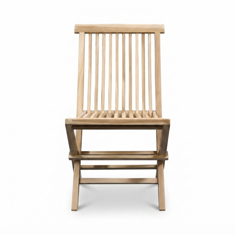 Teak Folding Chair — front view