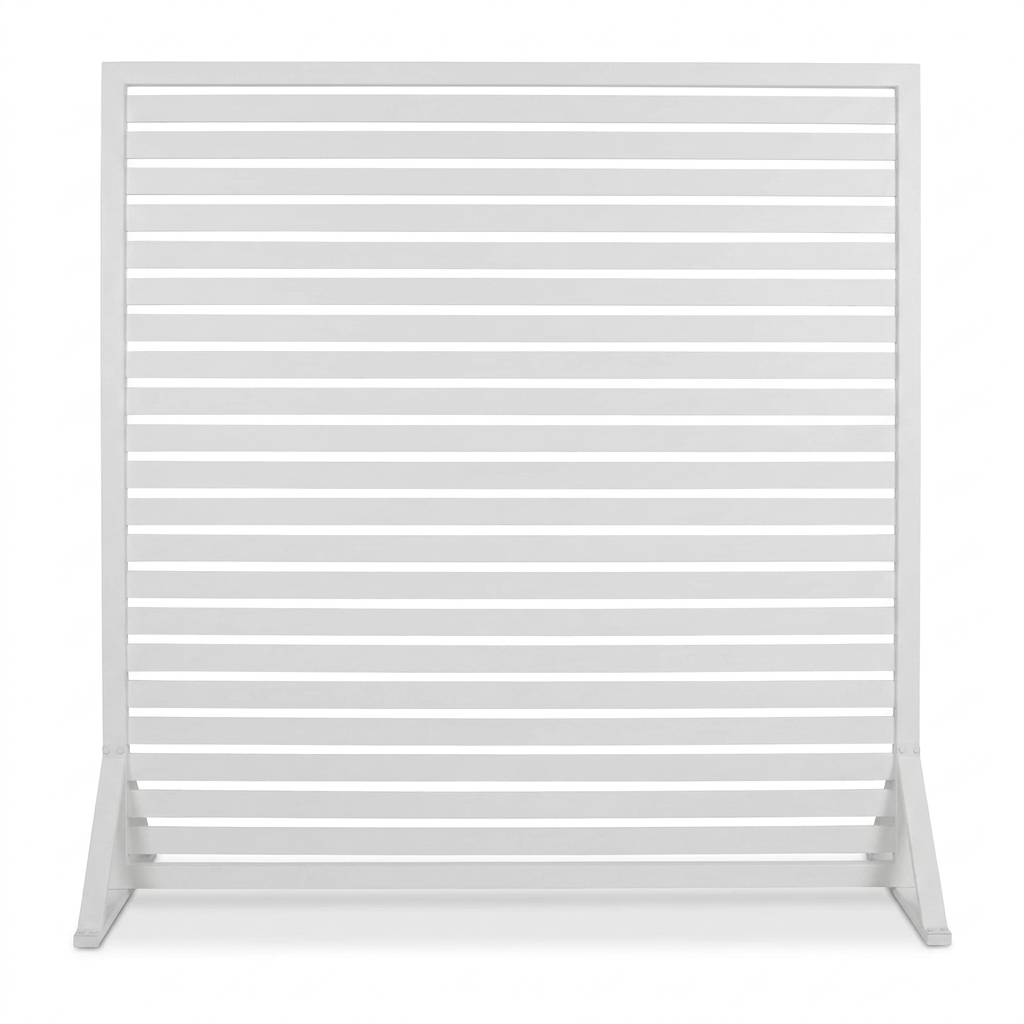 Privacy Screen 180cm x 183cm - White — front view
