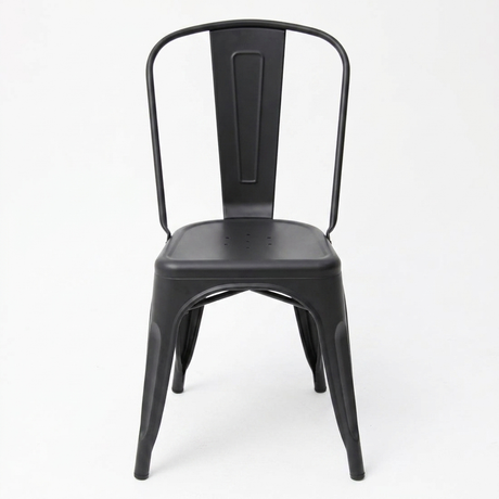 Paris Tolix Chair - Black — front view