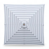 Replacement Canopy for 2m Bamboo Umbrella - Grey and White Stripe — front view