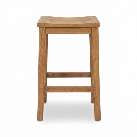 Teak Bar Stool — front view