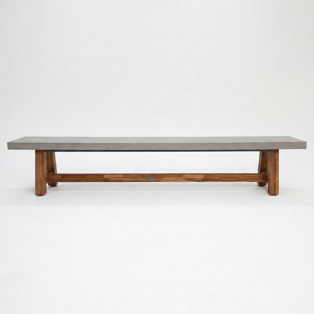 Charlotte 240cm Polystone Bench — front view