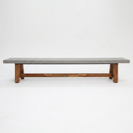 Charlotte 240cm Polystone Bench — front view