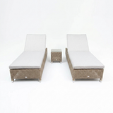 Amani 3pc Sunlounge Setting - Driftwood Stone — front view