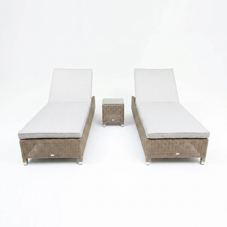 Amani 3pc Sunlounge Setting - Driftwood Stone — front view