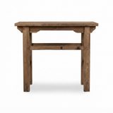 Rustic Teak Console Table — side view