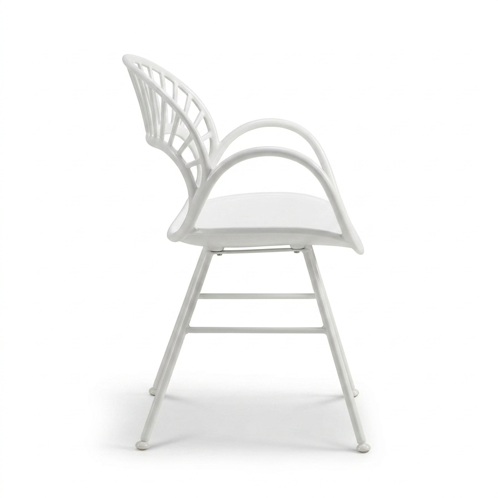 Fantail Dining Chair - White — side view