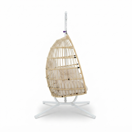 Snug Steel Hanging Chair - Natural — side view
