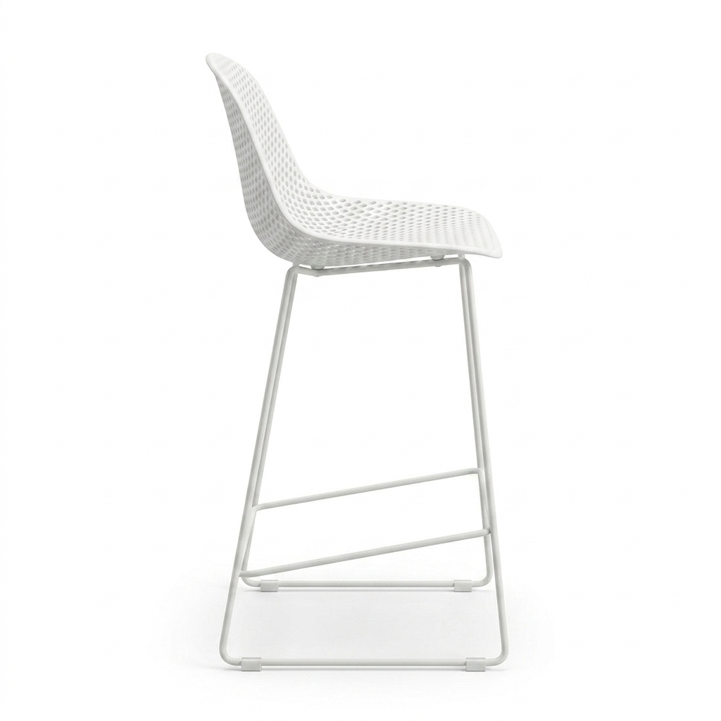 Palma Bar Stool - White — side view