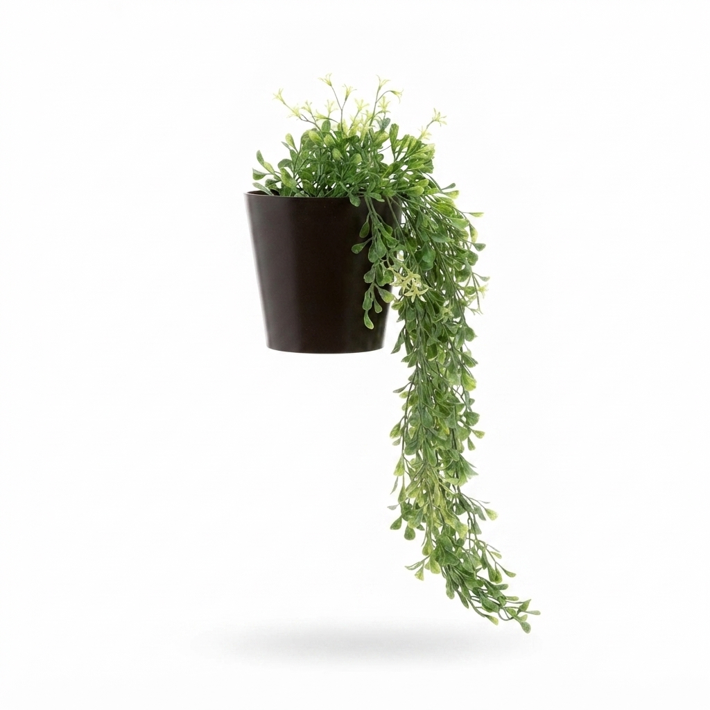 Boxwood Vine Hanging in Pot - Artificial Plant (74cm) — side view
