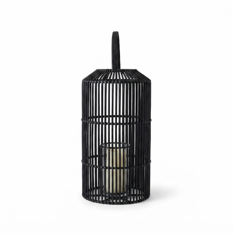 Toby Cylinder Lantern Black Large — side view