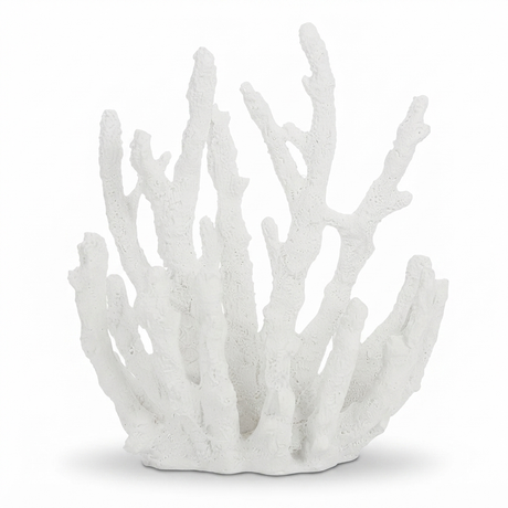 Finger Coral Resin Sculpture White — side view