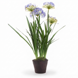 Agapanthus in Paper Pot Lavender - Artificial Plant — side view