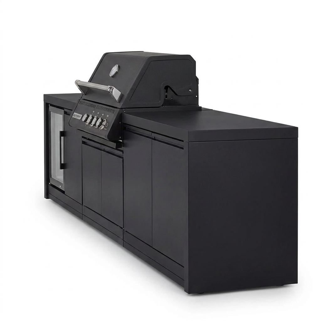 Crossray Xplor Bas BBQ Outdoor Kitchen GD4KB-03 - Black — side view