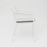Bailey Dining Armchair - White — side view