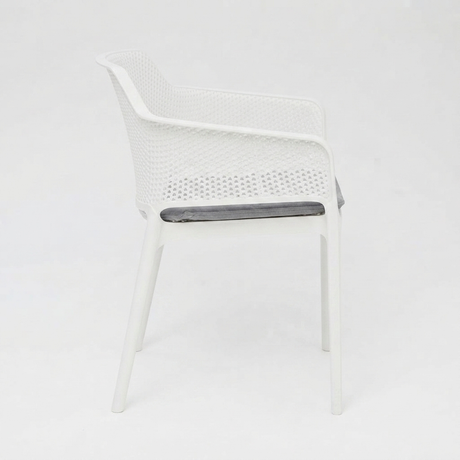 Bailey Dining Armchair - White — side view